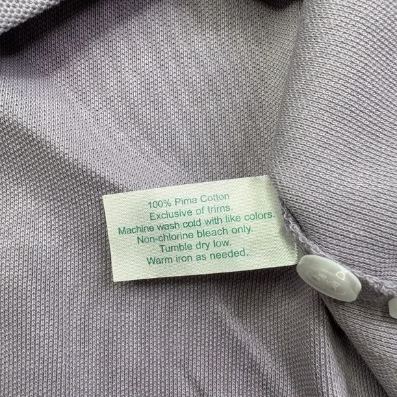 Criquet Mens Purple Pima Cotton Long Sleeve Rugby Players Polo Shirt Size L - Picture 9 of 14